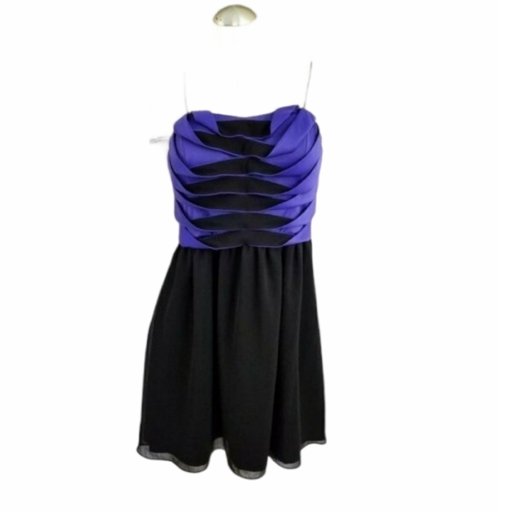 3/$25 BCBGeneration 10 Black Purple Cocktail Dress
